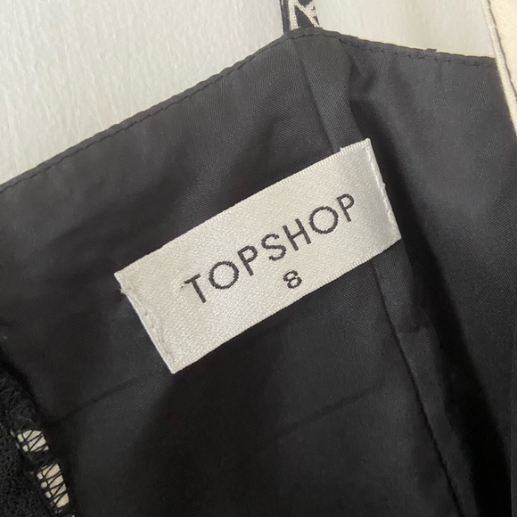 Top shop black and whit belted floral dress size 8 - Picture 2 of 6